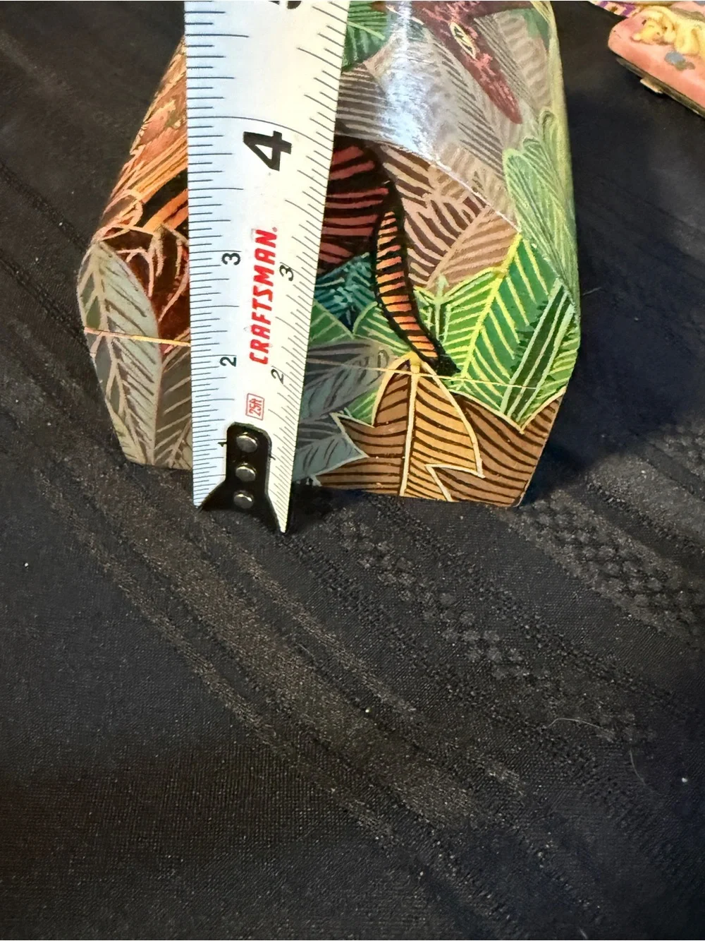 Hand painted wooden Jungle safari trinket keepsake box